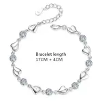 Luxury 925 Sterling Silver Cubic Zirconia Heart Necklace