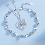 Luxury 925 Sterling Silver Cubic Zirconia Heart Necklace