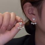 "New Fashion Zircon Leaf Tassel Earrings