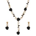 French Style Jewelry Set with Red Rose Flowers