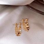 "2023 Fashion Shiny Gold Geometric Tassel Earrings for Women