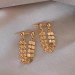 "2023 Fashion Shiny Gold Geometric Tassel Earrings for Women