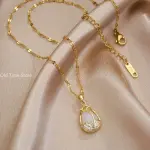 Elegant Tulip Pink Crystal Pendant Necklace