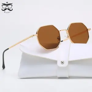 Fashion Retro Metal Octagon Sunglasses