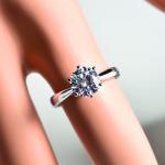 "Never Fade 18K White Gold Solitaire Ring