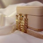 "2023 Fashion Shiny Gold Geometric Tassel Earrings for Women