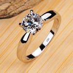 "Never Fade 18K White Gold Solitaire Ring