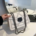 Yogodlns Vintage Rivet Chain Small Shoulder Bag,