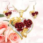 3pcs Elegant Rose Jewelry Set