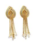 Fashion Simulated Pearl Tassel Earrings