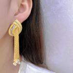 Fashion Simulated Pearl Tassel Earrings