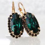 Green Water Drop CZ Earrings