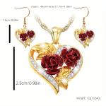 3pcs Elegant Rose Jewelry Set