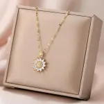 Luxury Daisy Flower Crystal Necklace