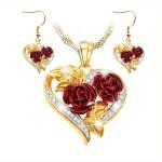 3pcs Elegant Rose Jewelry Set