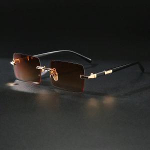 1pc Rimless Rectangle Sunglasses