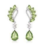 Green Water Drop CZ Earrings