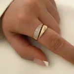 Stainless Steel 18K Gold-Plated Sun Ring