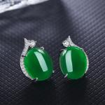 Green Water Drop CZ Earrings