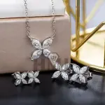 "Real Moissanite Earrings & Necklace