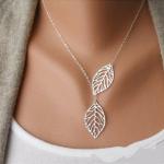 Boho-style Double Leaves Necklace