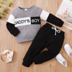 Winter Newborn Baby Boy Long Sleeve Knitted Waffle Letter Top – Soft & Casual.