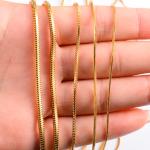 "Stainless Steel Square Snake Chain Necklace