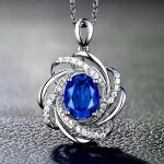 Zircon Flower Spiral Necklace – Stainless Steel, Elegant Crystal Design, Perfect Gift for Women.