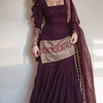 Royal Blue 3-Piece Embroidered Kurti Sharara & Dupatta Set for Women