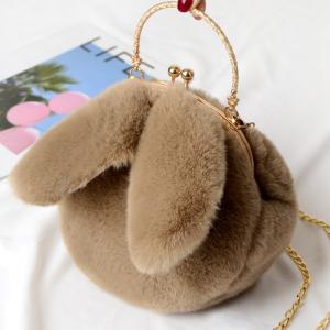 Cute Winter Faux Fur Crossbody Bag – Plush Rabbit Ear Shoulder Bag for Women