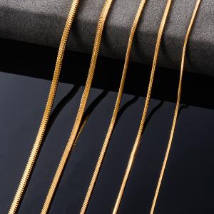 "Stainless Steel Square Snake Chain Necklace