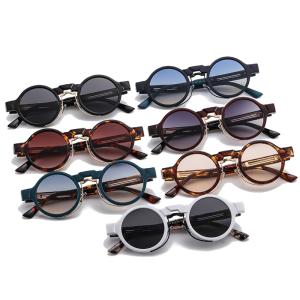 SO&EI New Small Round Sunglasses Retro Punk Gradient Shades UV400