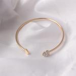 Charm Bracelet Bangles, Love Heart-Shaped Crystal