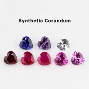 "Heart Shape Synthetic Corundum Gemstones