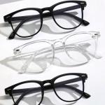 2PCS Unisex Square Anti-Blue Light Glasses – Trendy Plastic Frame, Clear Lenses for Back to School