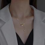 Fashion Camellia Pearl Zircon Necklace – Elegant Light Luxury Design for Women, Perfect Wedding or Party Gift.