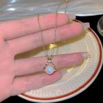 Fashion Camellia Pearl Zircon Necklace – Elegant Light Luxury Design for Women, Perfect Wedding or Party Gift.