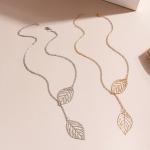 Boho-style Double Leaves Necklace