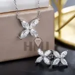 Moissanite Diamond 1CT/2CT Earrings & Pendant Necklace