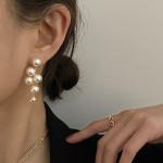 French Vintage Pearl Grape Tassel Earrings – Creative Luxury Fruit Design for Women, Elegant Fairy Style Jewelry.