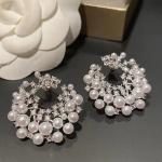 Korean Silver Big Pearl Hoop Earrings – Exquisite Vintage C-Shape, Irregular Semicircular Design for Women.